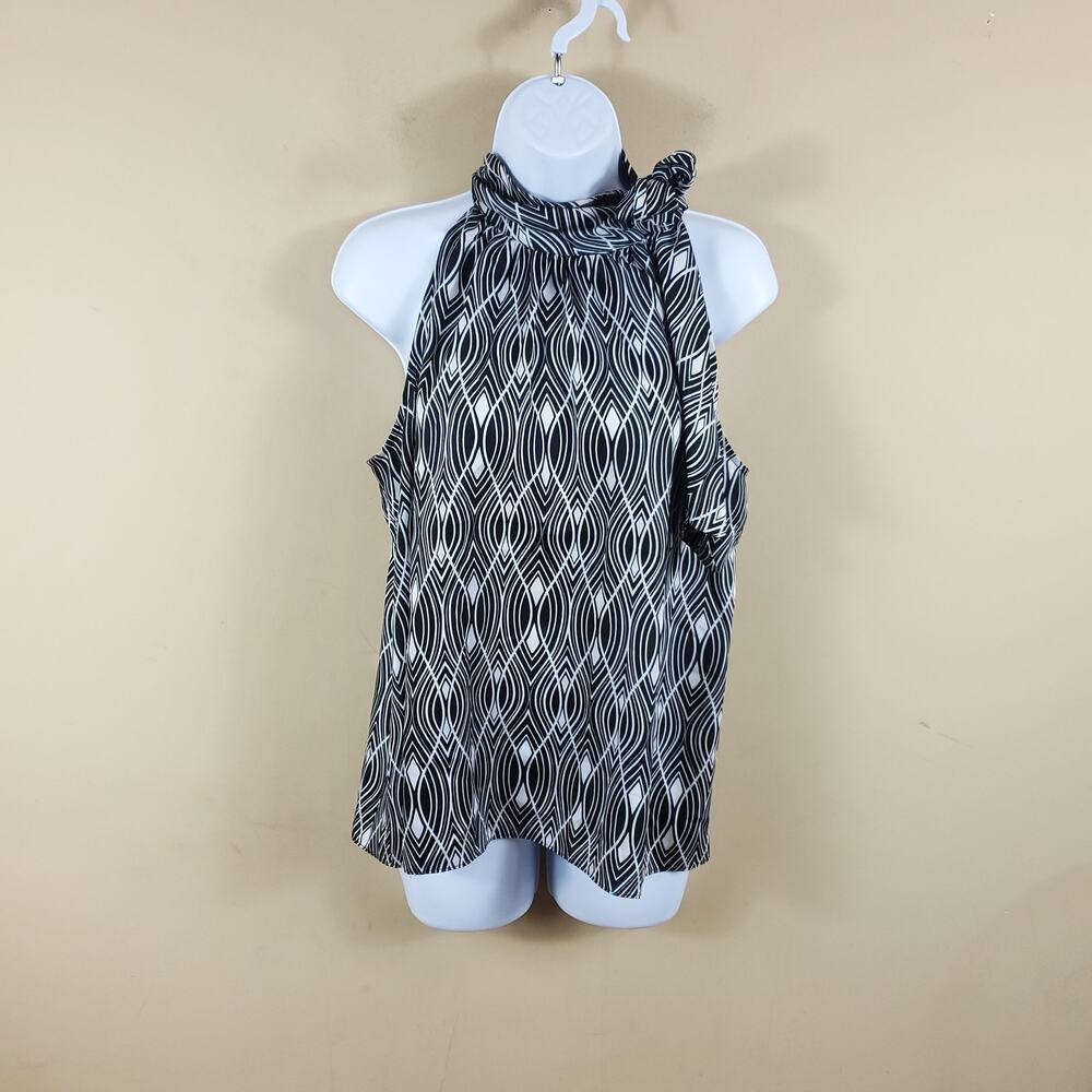 Ann Taylor Printed Halter Tie Neck Sleeveless Blouse Size LP